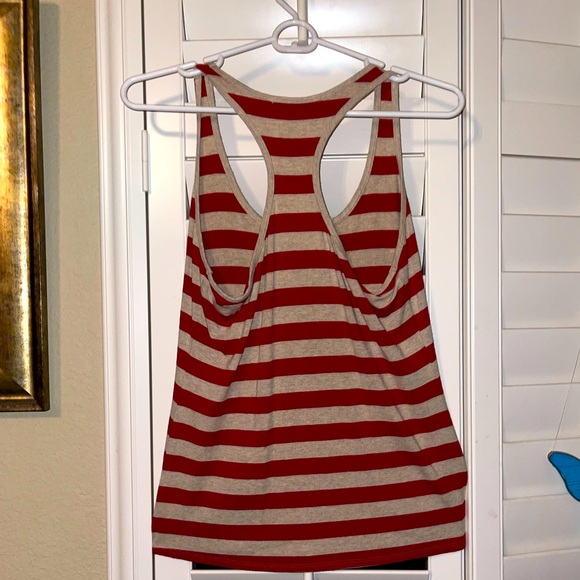 Corey Lynn Carter Racerback Tank Top in Red and Cream Striped size Medium - Picture 3 of 6